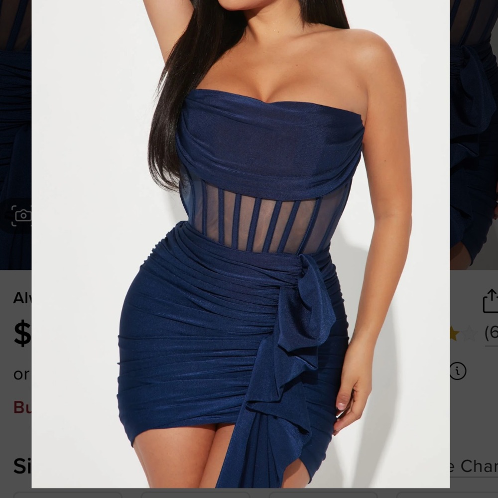 NWT. Navy mini formal dress